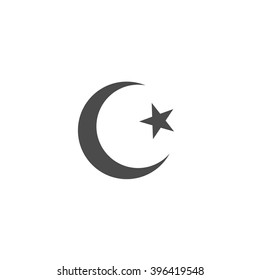 Islam symbol. Vector icon grey
