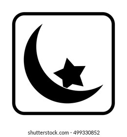 Islam symbol, Vector illustration. Religion icon. Silhouette. Flat style.