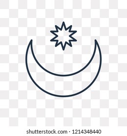 Islam vector outline icon isolated on transparent background, high quality linear Islam transparency concept can be used web and mobile