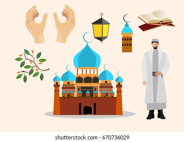 Islam vector set, mosque