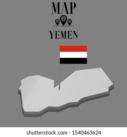 Islam Yemen outline world map silhouette vector illustration, creative design background, national country flag, objects, element, symbols from countries all continents set.