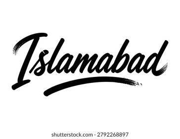 Islamabad city name. Vector city name brush on a white background