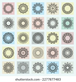 Islamaic and  asian Circle mandala vector style.