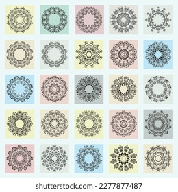 Islamaic and  asian Circle mandala vector style.