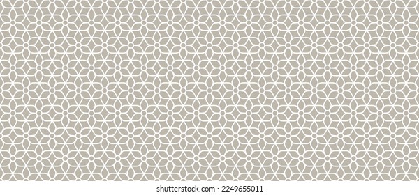 Islamic abstract floral linear arabesque seamless pattern vector illustration