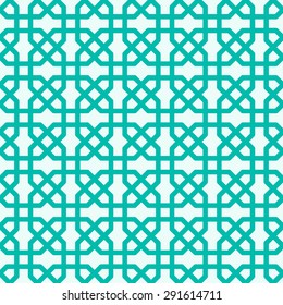 O fundo geométrico abstrato islâmico. Ornamento tradicional árabe "estrela e cruz". 
Padrão contínuo. Ilustração vetorial. 