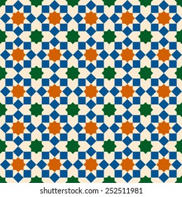 Islamic abstract geometric background. Seamless pattern. Vector illustration. 