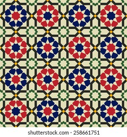 Islamic abstract geometric background. Seamless pattern. Vector illustration. 