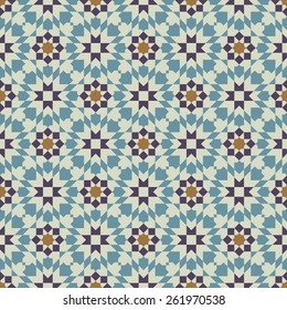 Islamic abstract geometric background. Seamless pattern. Vector illustration. 