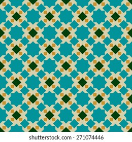 Islamic abstract geometric background. Seamless pattern. Traditional tile ornament. Vector illustration. 