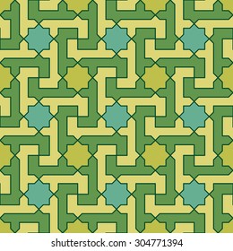 Islamic abstract geometric background. Seamless pattern. Vector illustration. 