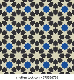 Islamic abstract geometric background. Seamless pattern. Vector illustration. 