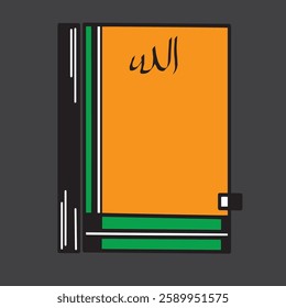 islamic al quran icon flat style vector