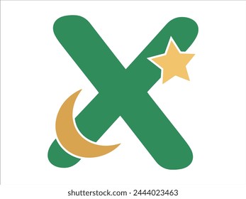 Islamic Alphabet Letter X Illustration
