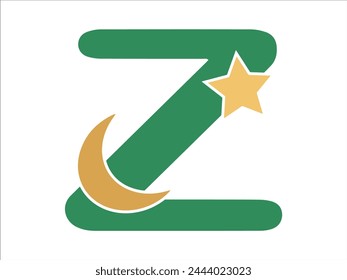 Islamic Alphabet Letter Z Illustration