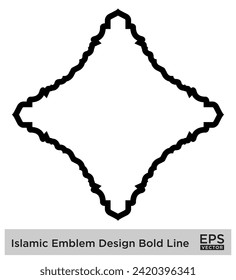 Islamic Amblem Design Bold Line Black Stroke silhouettes Design pictogram symbol visual illustration