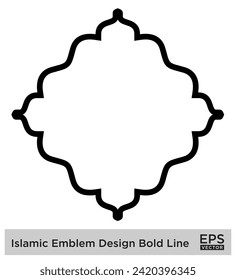 Islamic Amblem Design Bold Line Black Stroke silhouettes Design pictogram symbol visual illustration