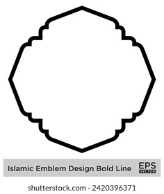 Islamic Amblem Design Bold Line Black Stroke silhouettes Design pictogram symbol visual illustration