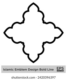 Islamic Amblem Design Bold Line Black Stroke silhouettes Design pictogram symbol visual illustration
