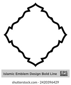 Islamic Amblem Design Bold Line Black Stroke silhouettes Design pictogram symbol visual illustration