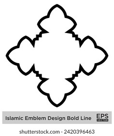 Islamic Amblem Design Bold Line Black Stroke silhouettes Design pictogram symbol visual illustration