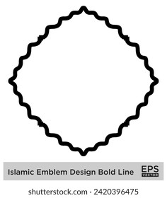 Islamisches Amblem Design Fett Linie Schwarze Schlagzeilen Silhouetten Design Piktogramm visuelle Illustration