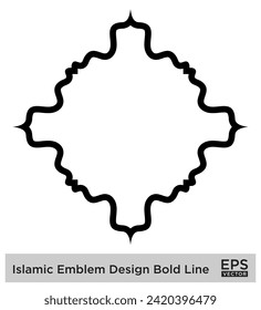 Islamic Amblem Design Bold Line Black Stroke silhouettes Design pictogram symbol visual illustration