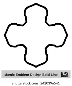 Islamic Amblem Design Bold Line Black Stroke silhouettes Design pictogram symbol visual illustration