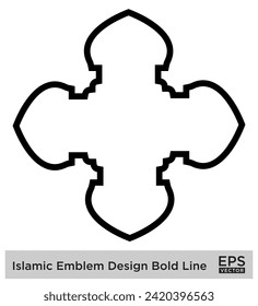 Islamic Amblem Design Bold Line Black Stroke silhouettes Design pictogram symbol visual illustration
