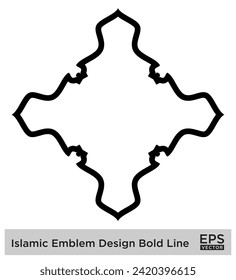 Islamic Amblem Design Bold Line Black Stroke silhouettes Design pictogram symbol visual illustration