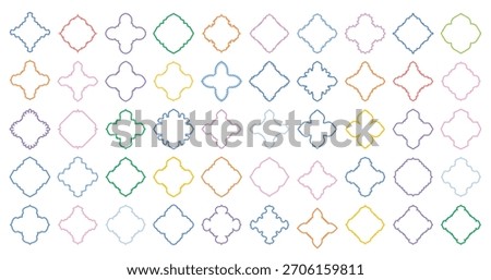 islamic amblem design thin line black filled silhouettes