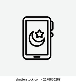  islamic app icon, isolated islamic outline icon in light grey background, perfect for website, blog, logo, graphic design, social media, UI, mobile app