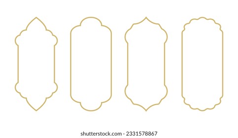 Islamic, arab line golden vector window icon