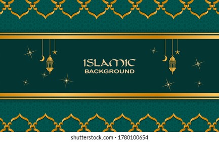 Islamic arabesque background design for islamic feast