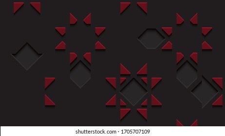 Islamic arabesque design greeting card for Ramadan Kareem, Arabic ornamental detail of mosaic isolated on a dark background
