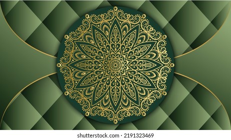 Islamic and arabesque style decorative greeting card design. Islamic background with mandala decoration. Invitation, Wedding card, Diwali, India, Indian, Arabic, Damask, Asian, Turkish, Dubai, Poster,
