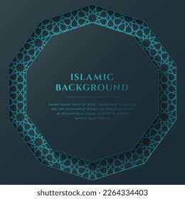 Islamic Arabic Arabesque Ornament Border Abstract Background with Copy Space for Text
