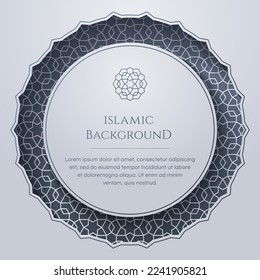 Islamic Arabic Arabesque Ornament Pattern Frame Borders Background with Copy Space