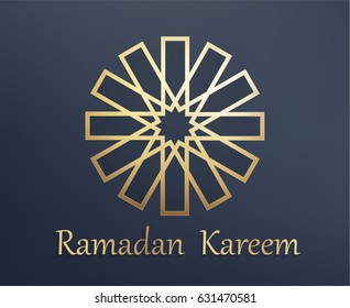Islamic arabic background. Gold traditional pattern. Greeting card, invitation for muslim community holy month Ramadan Kareem.