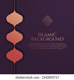 Islamic Arabic Background with Ornamental Geometric Pattern and Copy Space