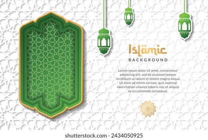 Islamic Arabic Background with Ramadan Pattern and Decorative Ornament Frame