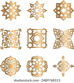 Islamic arabic cnc laser pattern. Decorative panel, Vector cnc panels set for laser cutting, Decorative panels for laser cut, CNC cutting. pattern, floral motif or antique ornament.