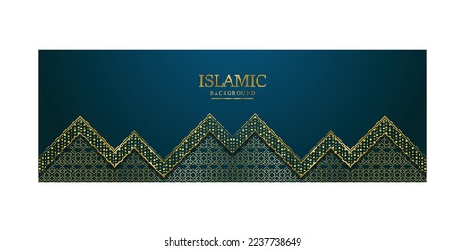 Islamisch arabisch-elegante Banner-Vorlage mit goldenem Rahmen