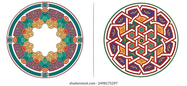 islamic arabic geometric geometrical classical pattern deco moroccan muslim culture persia symbol illustration pattern infinity decor colorful ornament decoration traditional element islamic style