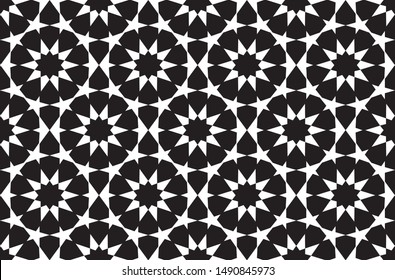 Islamic / Arabic Geometric Motif Pattern In Black And White
