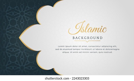 Islamic Arabic Golden Arabesque Patterns Background with Copy Space