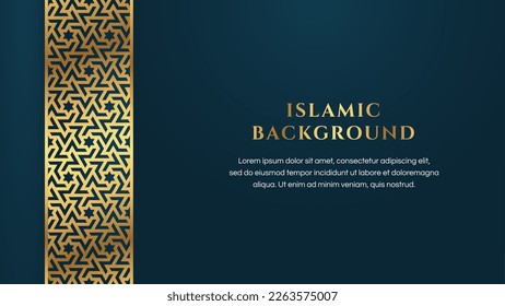 Islamic Arabic Golden Ornament Border Arabesque Pattern Luxury Background