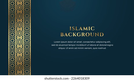 Islamic Arabic Golden Ornament Border Arabesque Pattern Luxury Background