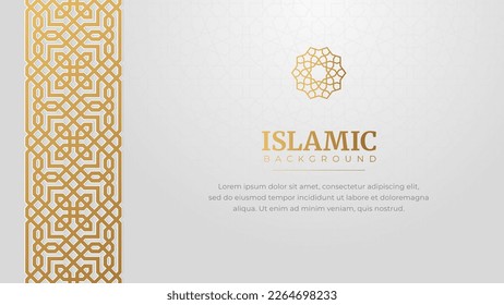 Islamic Arabic Golden Ornament Border Arabesque Pattern Luxury Background