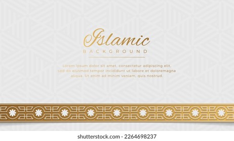 Islamic Arabic Golden Ornament Border Arabesque Pattern Luxury Background